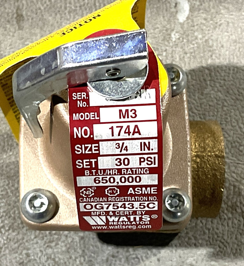Watts Model M3 3 4 174A 3 4 Bronze Safety Relief Valve 30 SET PSI watts-model-m3-3-4-174a-3-4-bronze-safety-relief-valve-30-set-psi
