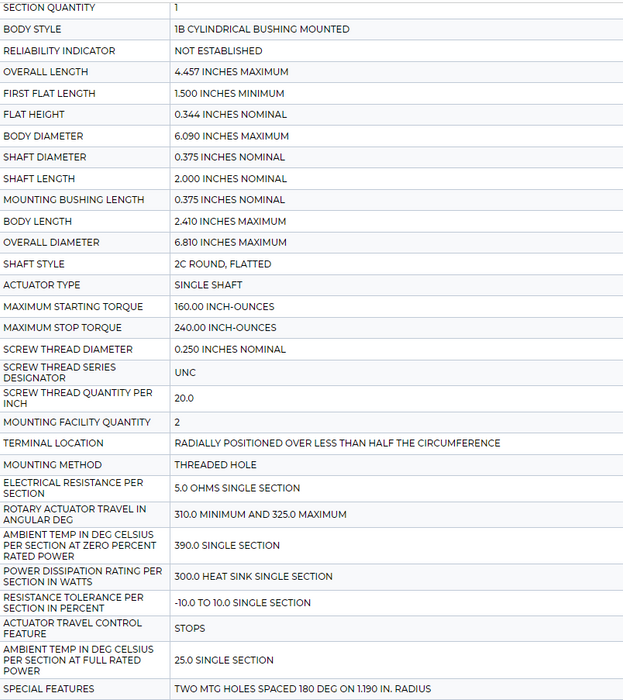 GE K7873942 WIRE WOUND VARIABLE RESISTOR OHMITE RP401FJ5R0KK