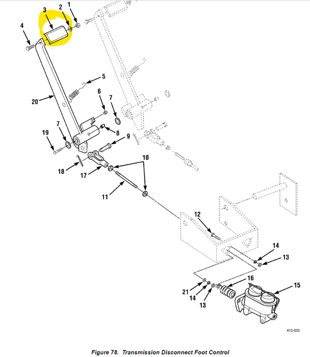 (1) JLG TRAK ATLAS 10K , 6K VRRT FORKLIFT TRANSMISSION DISCONNECT FOOT PEDAL