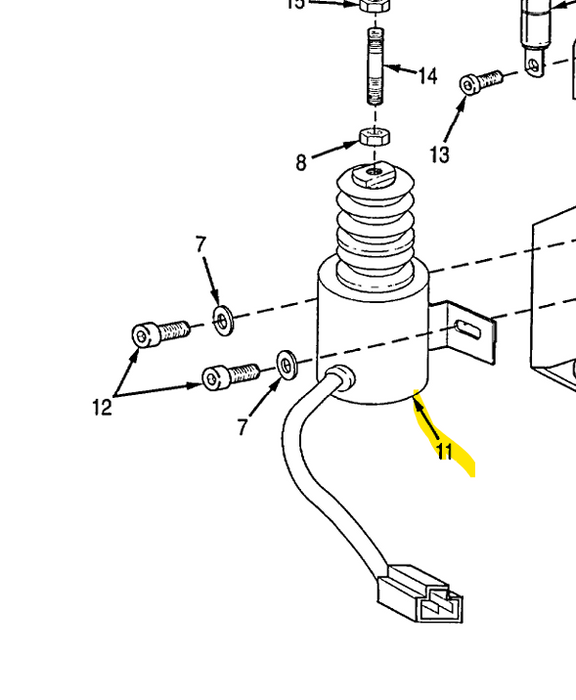 HATZ 01509110 2G40 Lifting magnet 2G30, 2G40, FUEL switch-off 24V