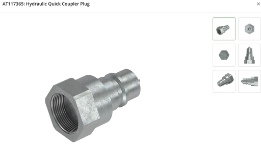 JOHN DEERE AT117365 Hydraulic Quick Coupler Plug