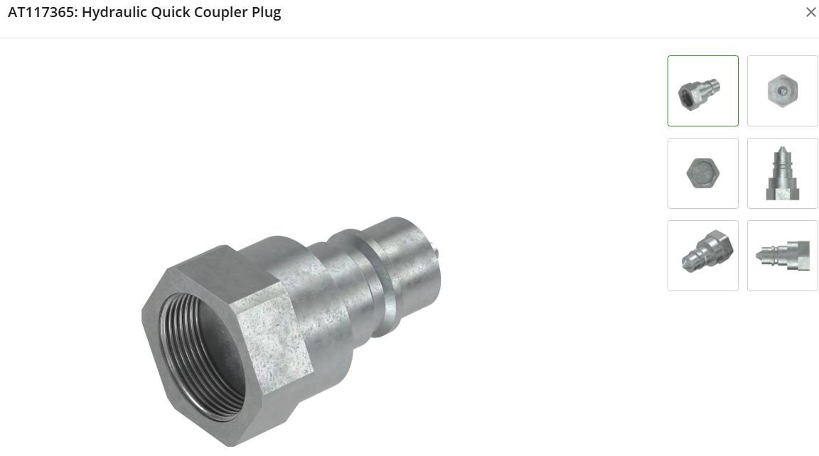 JOHN DEERE AT117365 Hydraulic Quick Coupler Plug