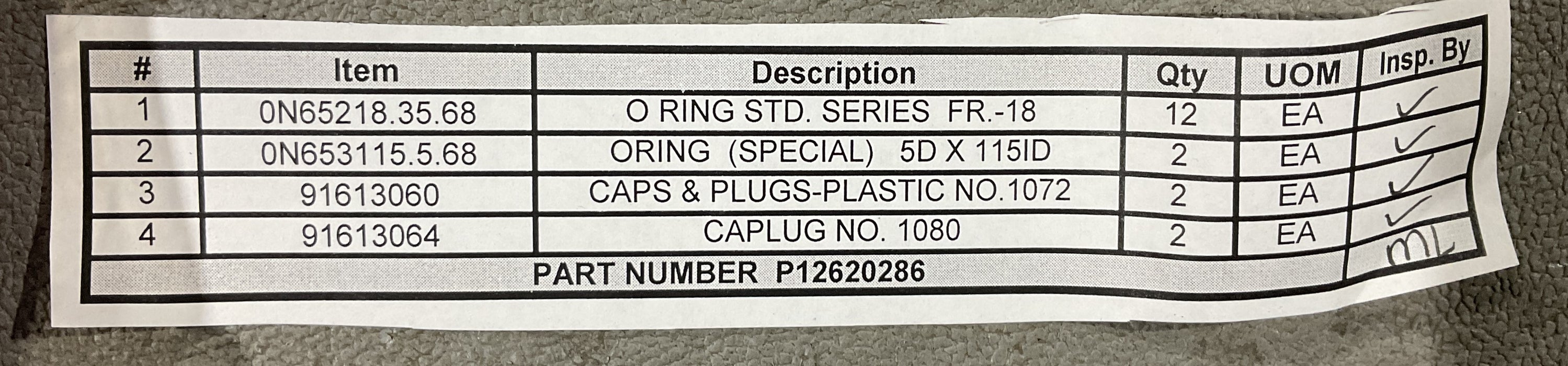 FAIRBANKS MORSE REPAIR KIT P12620286 EX. VALVE
