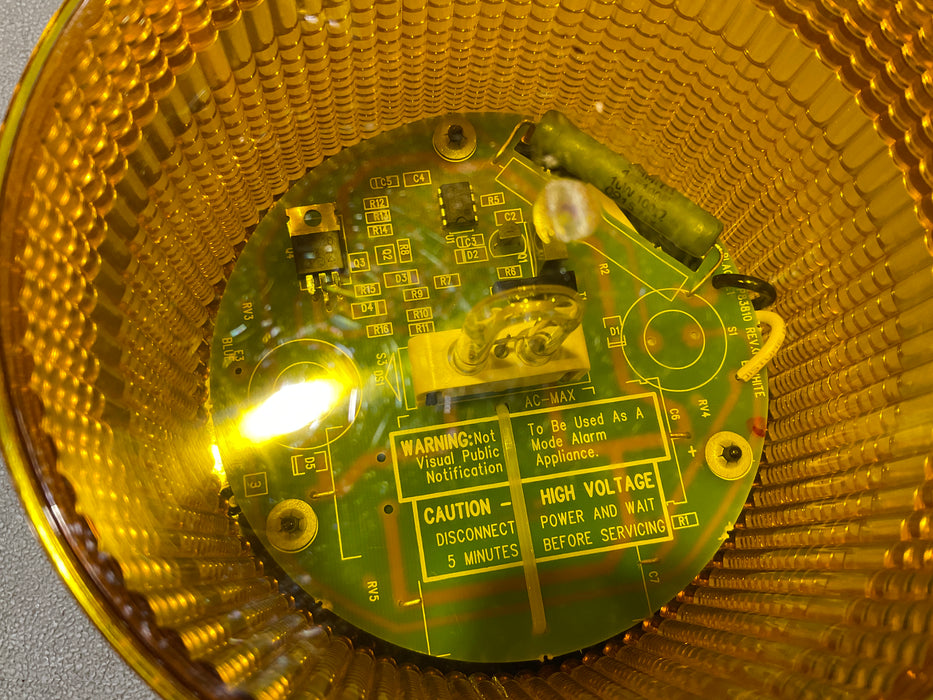 Cooper Wheelock ACMAXA Max Strobe, Amber Lens, 655mA 115VAC 24VA 108120