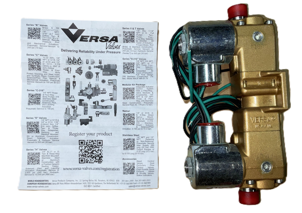 VERSA VALVE, 3-WAY, BRASS, 24VDC VGG-3311-M5R-U-3-D024 24volt