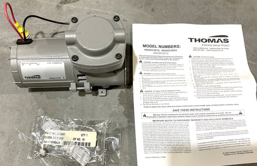 CNH MC1150E WOB-L COMPRESSOR 24V A184749 THOMAS 405ADC38/24 Thomas Oil-less