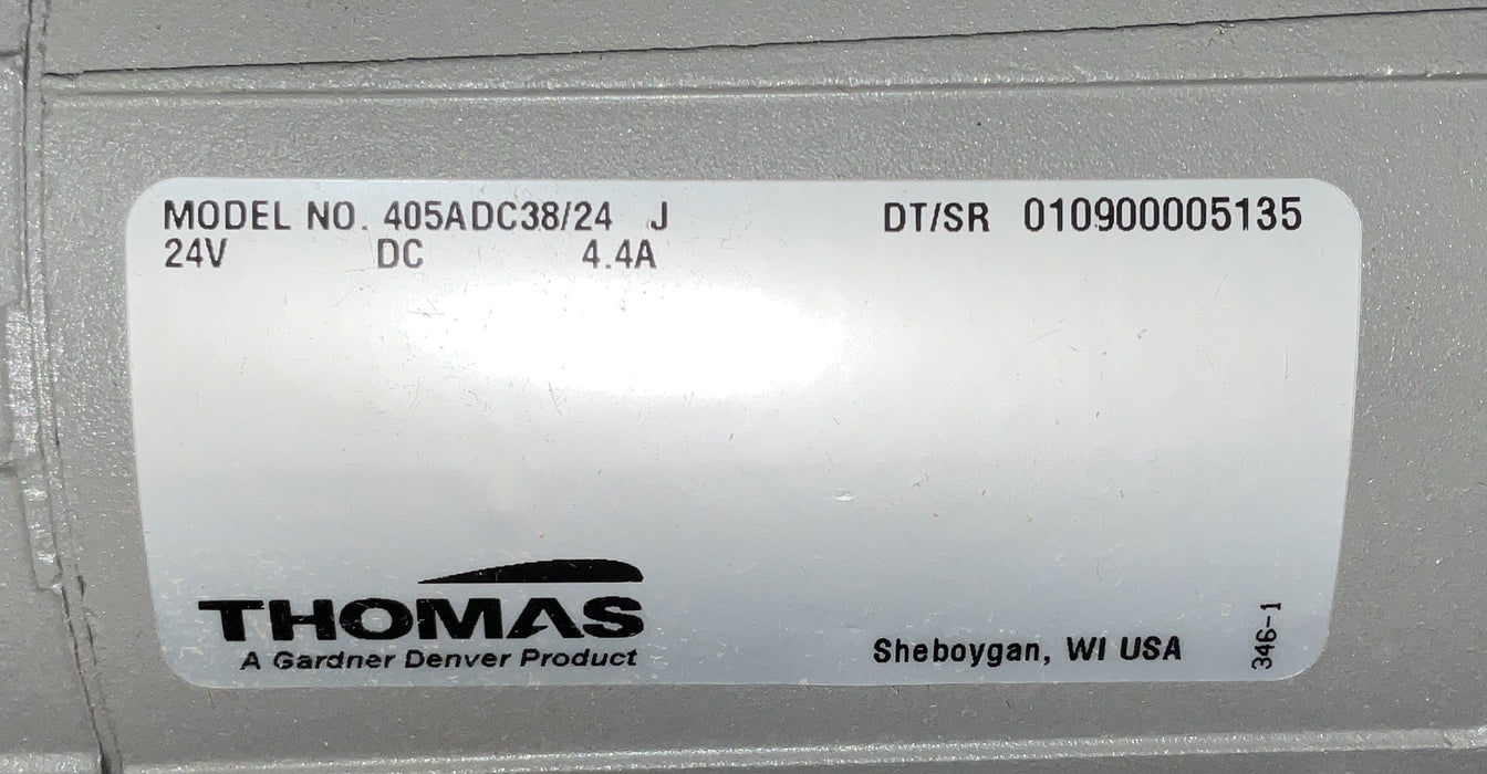 CNH MC1150E WOB-L COMPRESSOR 24V A184749 THOMAS 405ADC38/24 Thomas Oil-less