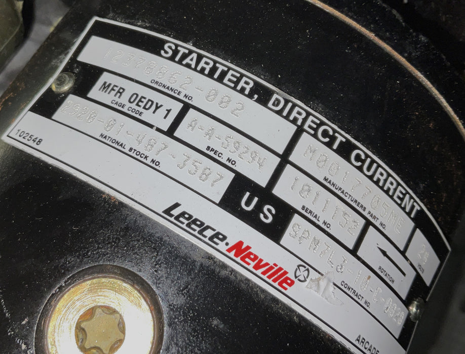 FMTV LMTV 24V Starter M0017705ME, M0017703ME, 12378862-002, 12378862