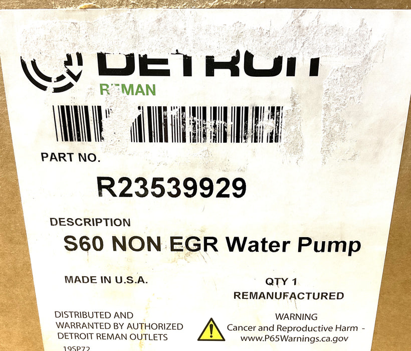 GENUINE DETROIT DIESEL SERIES 60 WATER PUMP R23539929