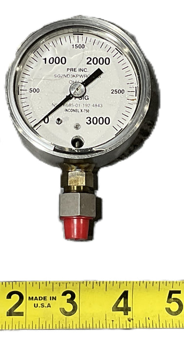 PRE INC. PRESSURE GAGE 0-3000psi 4810-01-574-0689