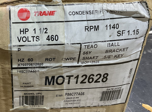 TRANE MOT12628 CONDENSER FAN MOTOR 460V 1.5 HP RPM 1140