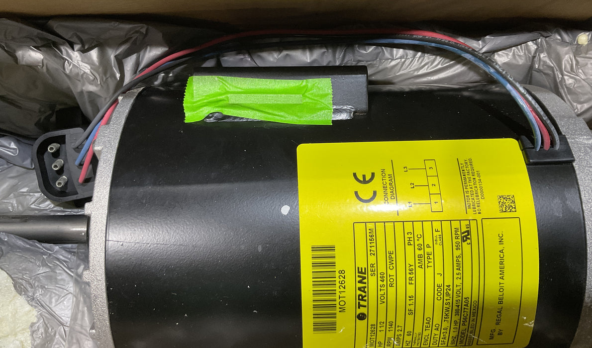 TRANE MOT12628 CONDENSER FAN MOTOR 460V 1.5 HP RPM 1140