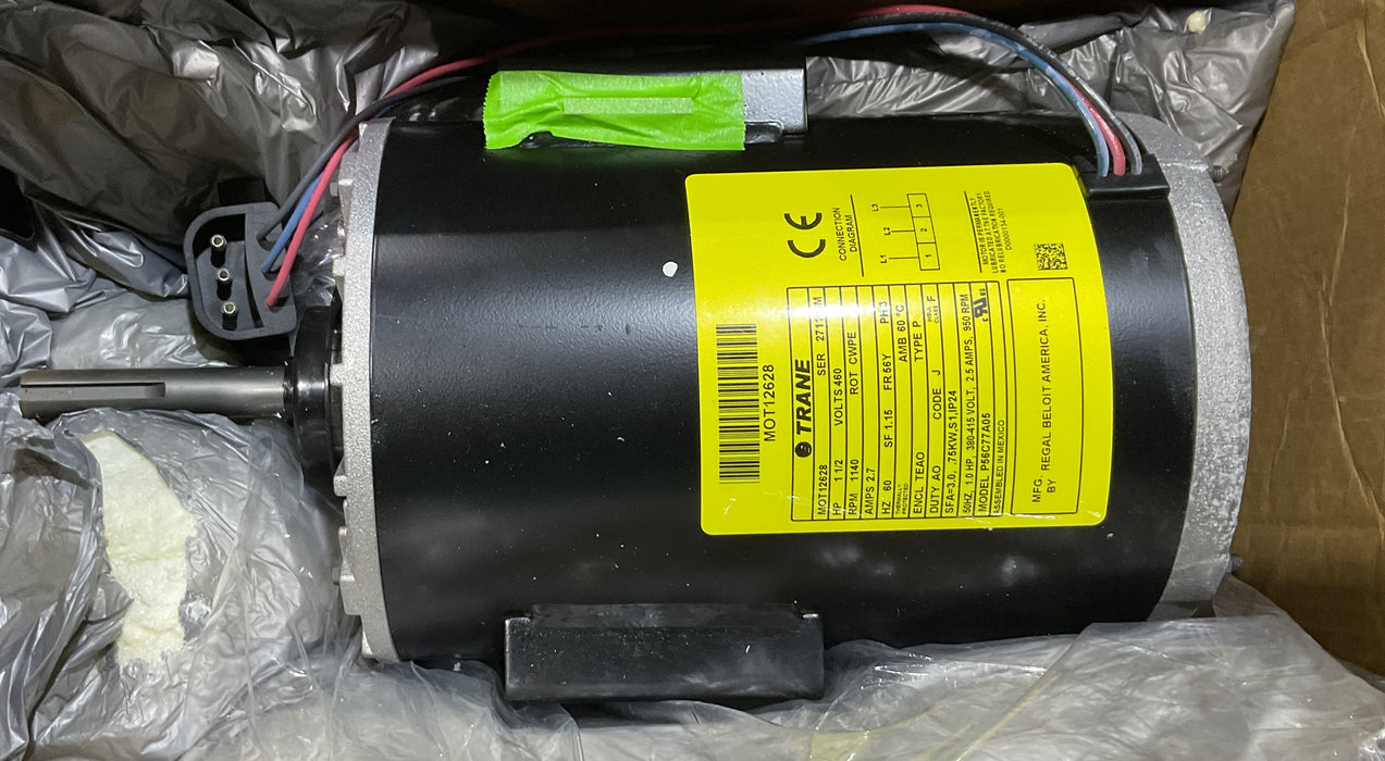 TRANE MOT12628 CONDENSER FAN MOTOR 460V 1.5 HP RPM 1140
