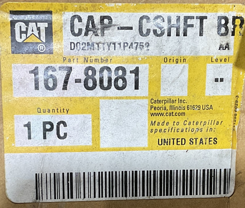 GENUINE CAT MAIN BEARING CAP 167-8081 C-18 C-15 C-16 3406E 3406C 3406B C16 C15