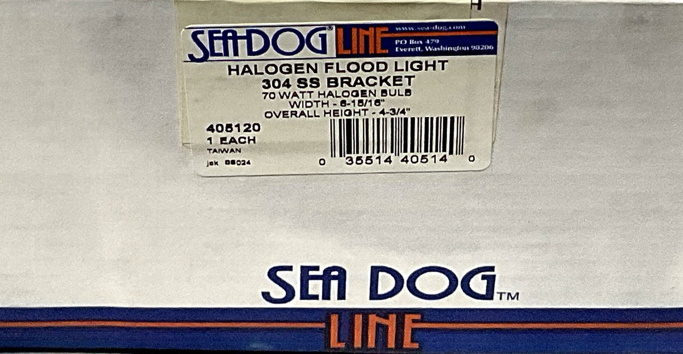 405120 Sea-Dog Line Halogen Flood Light 304 SS Bracket 70 Watt Bulb 132-4824