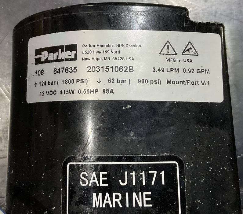 Parker Hydraulics 647635 JACK PLATE PUMP WITH MOTOR 12V