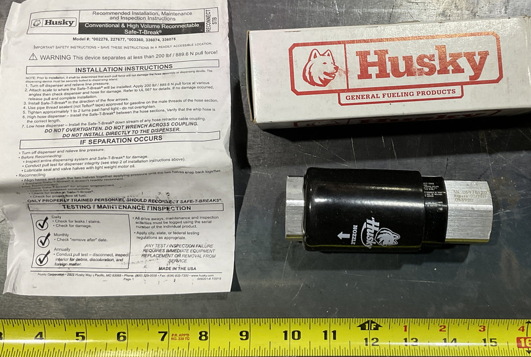 Husky 2276 1″ SUPER SAFE-T-BREAK VALVE RECONNECTABLE HIGH-FLOW/HIGH-VOLUME