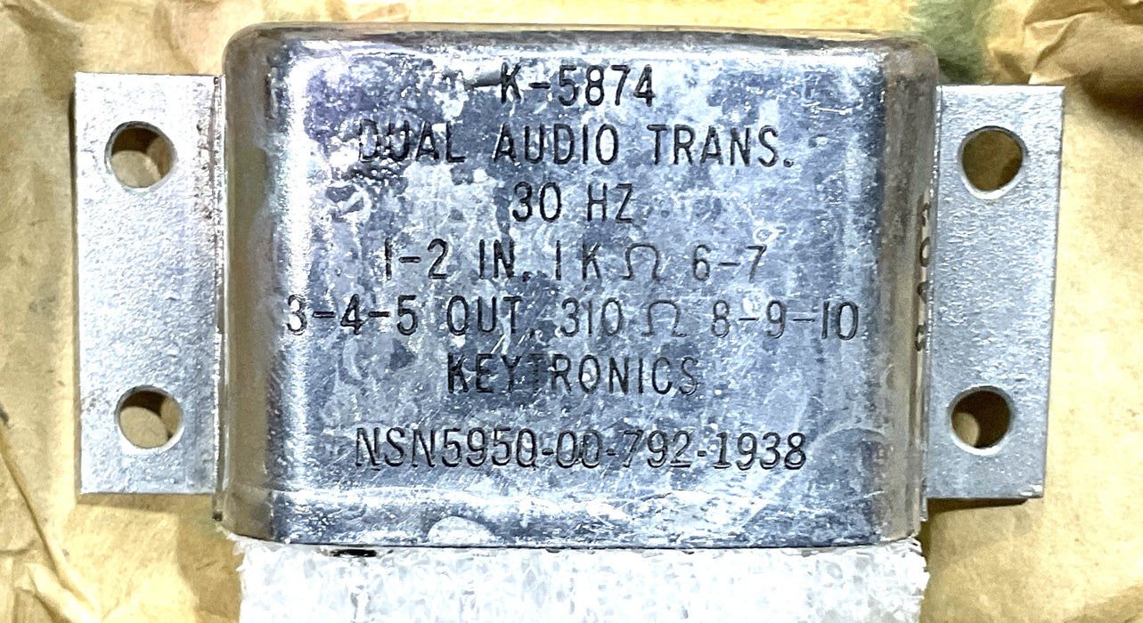 KEYTRONICS K5874 AUDIO FREQUENCY TRANSFORMER 5950-00-792-1938