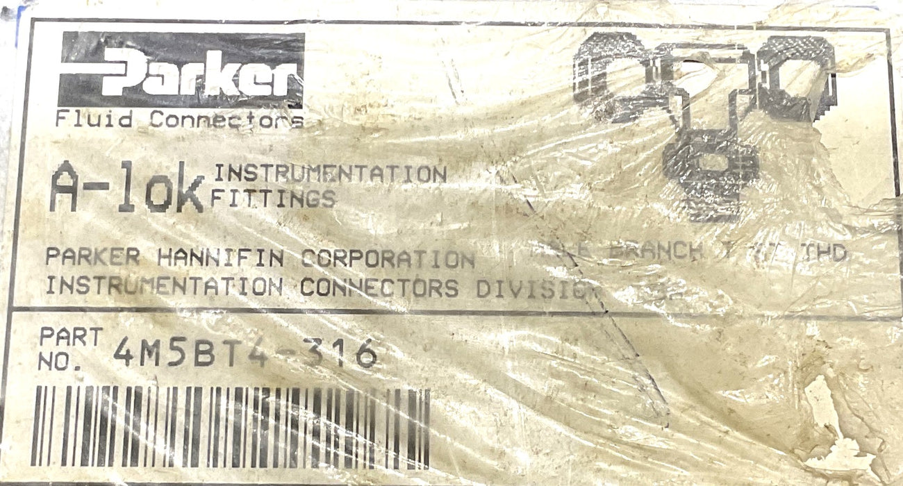 4M5BT4-316 Parker A-Lok Male Branch Tee SAE Straight Thread