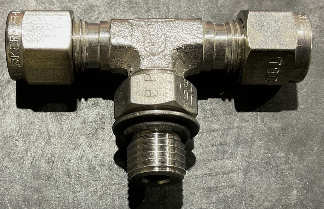 4M5BT4-316 Parker A-Lok Male Branch Tee SAE Straight Thread