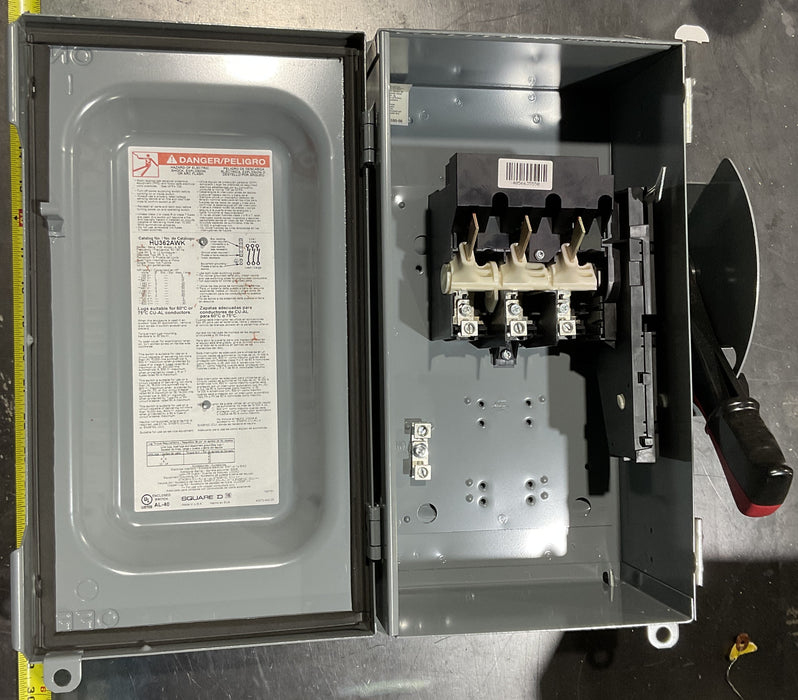 HU362AWK - Square D 60A 600V 3 Pole Non-Fusible Safety Switch NEMA 3R/12