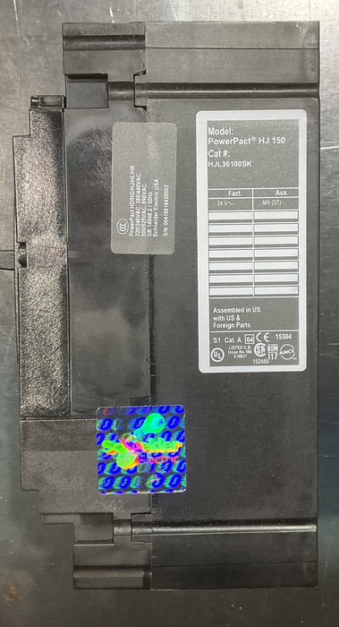 SCHNEIDER Circuit breaker HJL36100 PowerPacT H, 100A, 3 pole, 600VAC, 25kA, lugs, thermal magnetic
