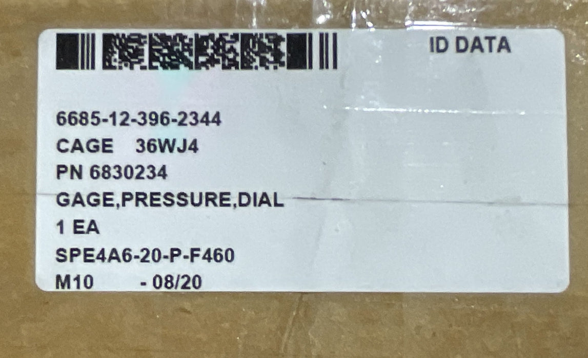 Lcs1 Dial Indicating Pressure Gage Renk Systems 6830234 6685-12-396-2344