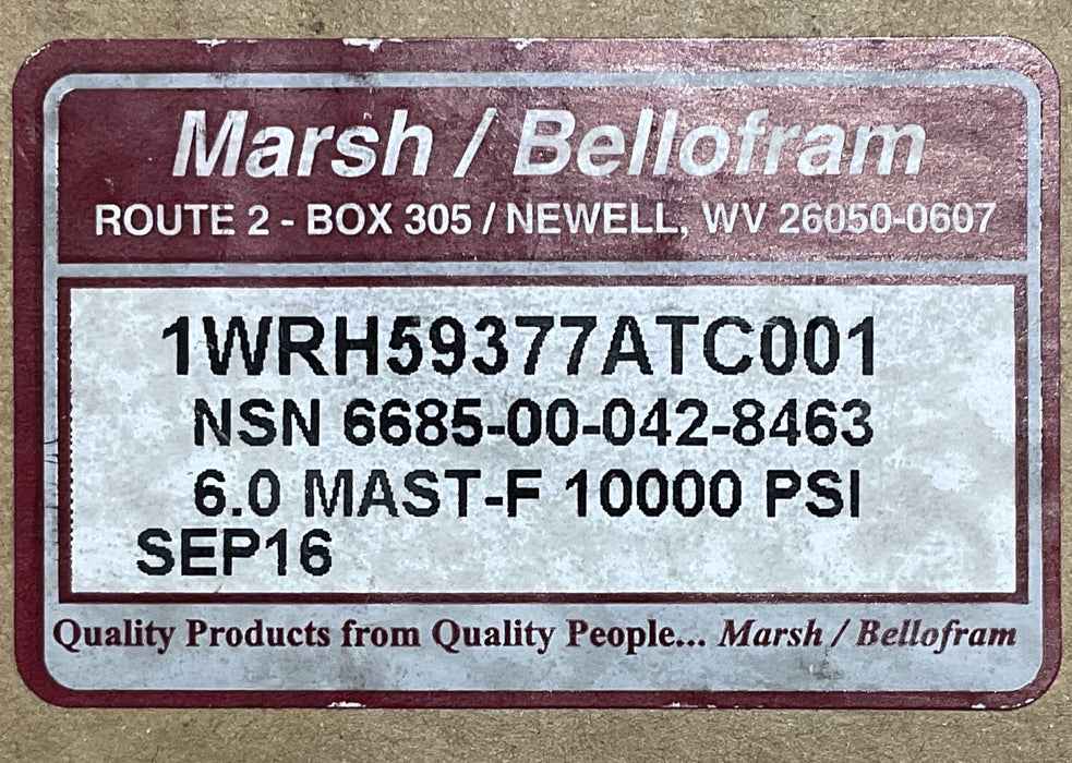 MARSH/BELLOFRAM 1WRH59377ATC001 PRESSURE DIAL GAGE 10,000psi