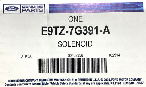 GENUINE NEW Ford E9TZ-7G391-A Solenoid Assembly1990-1994 Ford E9TZ7G391A