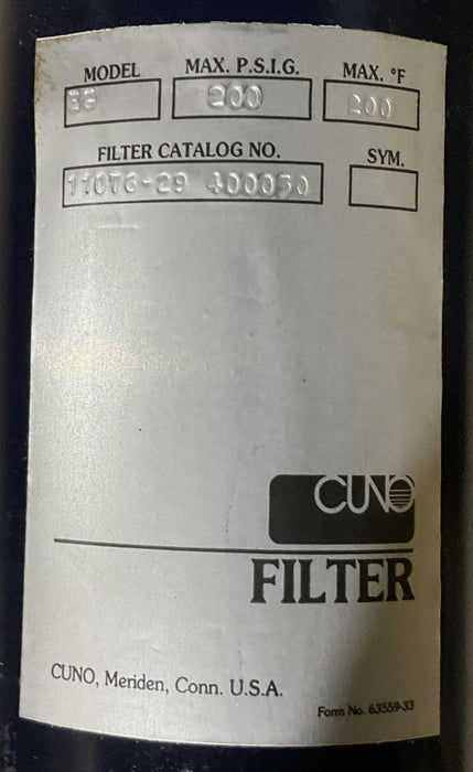Cuno 3M EG Auto-klean Filter 1107629 11076-29-40-0035 FILTER 11076-29