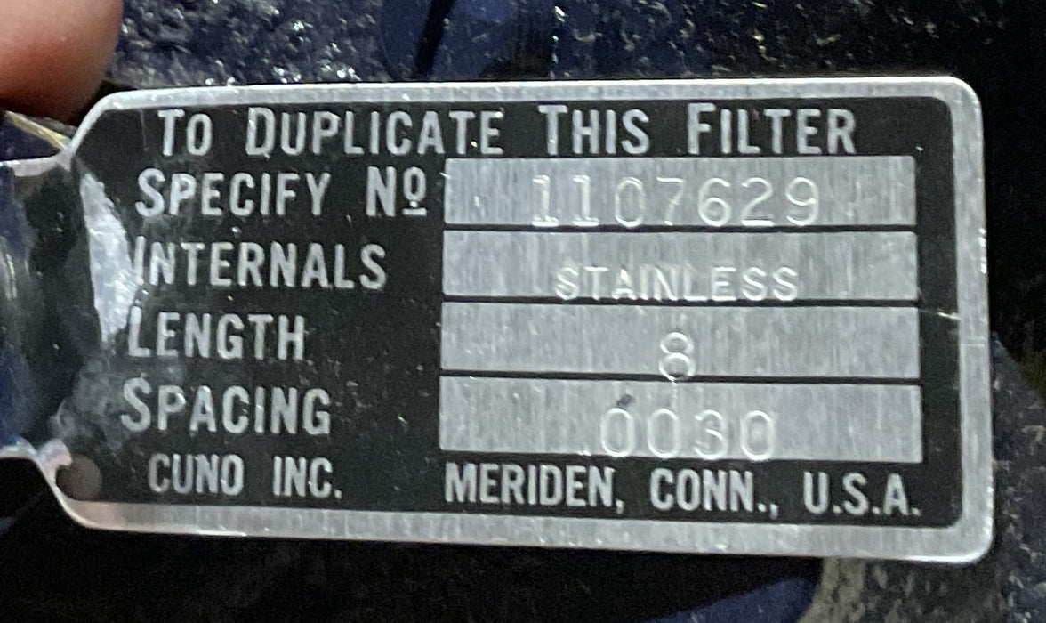 Cuno 3M EG Auto-klean Filter 1107629 11076-29-40-0035 FILTER 11076-29