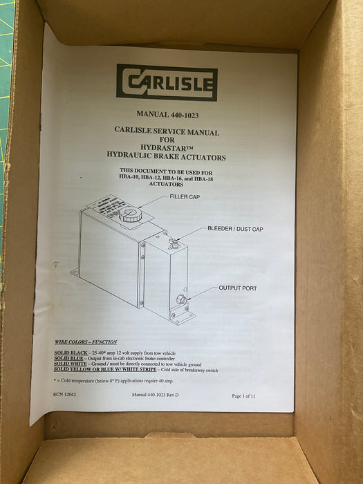 CARLISLE HBA-10 TRAILER BRAKE ACTUATOR SHUR-SET III KIT
