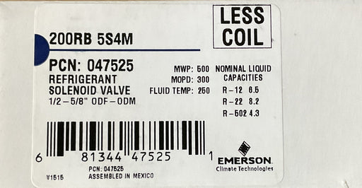 EMERSON SOLENOID VALVE 200RB5S4M