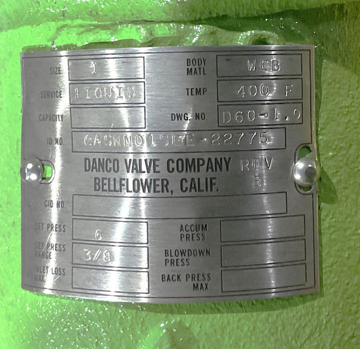 DANCO SAFETY RELIEF VALVE CASNN01SEE-22775