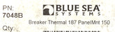 Blue Sea Systems 7048B Breaker Thermal 187 PanelMnt 150 187150p-03-1