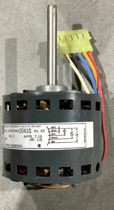 CARRIER Fan and Blower Motor 5KSP29KK2043 1/5HP, 115V HC680005 P251-2502