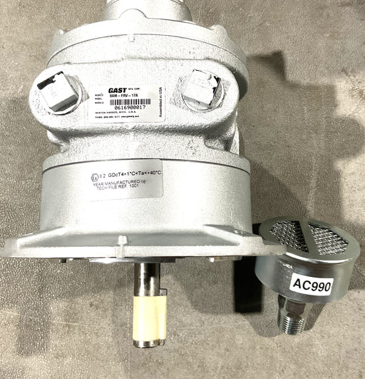 GAST 6AM-FRV-17A AIR MOTOR, 4 VANES, REVERSIBLE, 4 HP (removable flange)