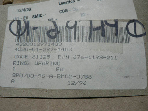 AURORA PUMP WEARING RING 6761-1198-211 4320-01-297-1403