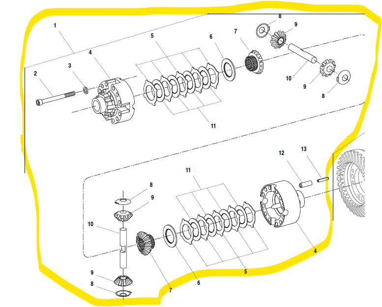JLG 8036310 SKY TRAK MMV LIMITED SLIP DIFFERENTIAL AND DRIVE ASSEMBLY