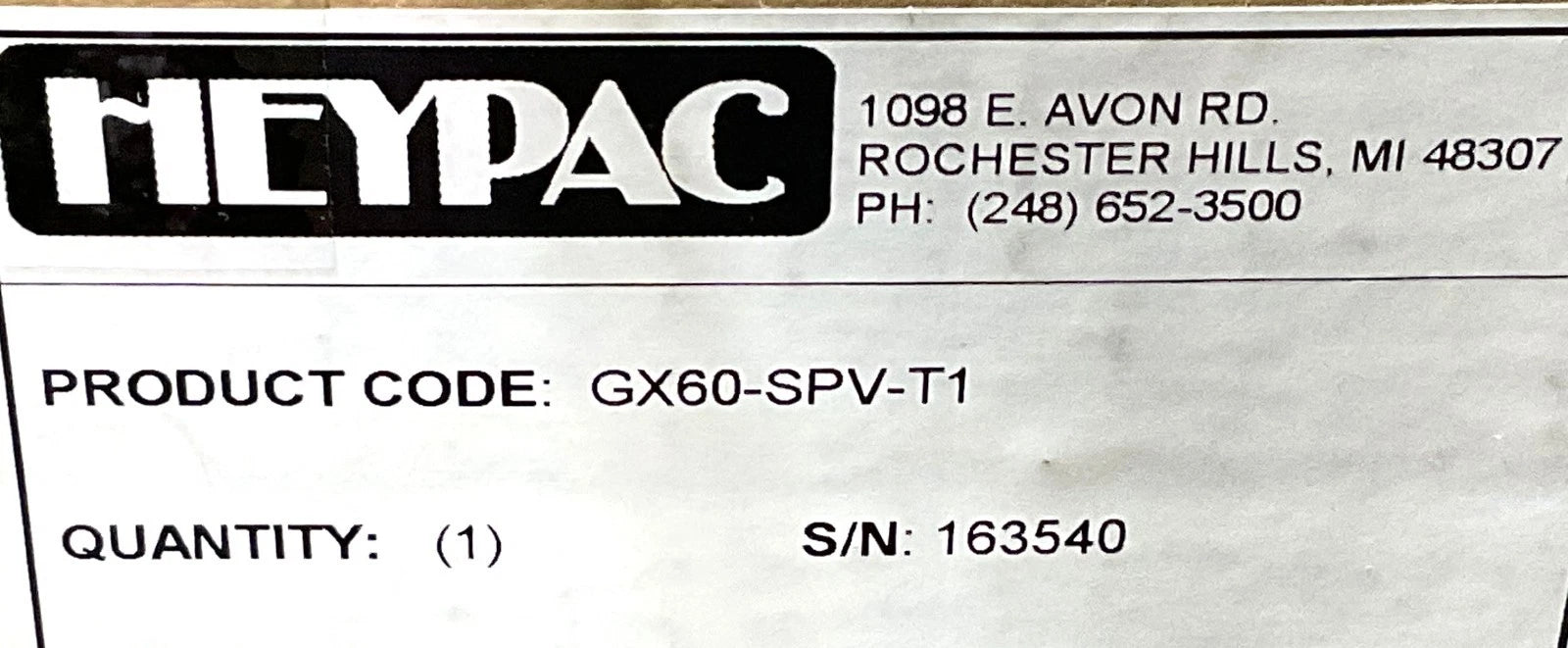 HEYPAC GX60-SPV-T1 ROTARY HORIZONTAL GEAR PUMP 1.1 GPM 1000PSI