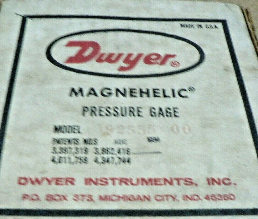 DWYER MAGNEHELIC 12-192-555-00 MODEL 192555