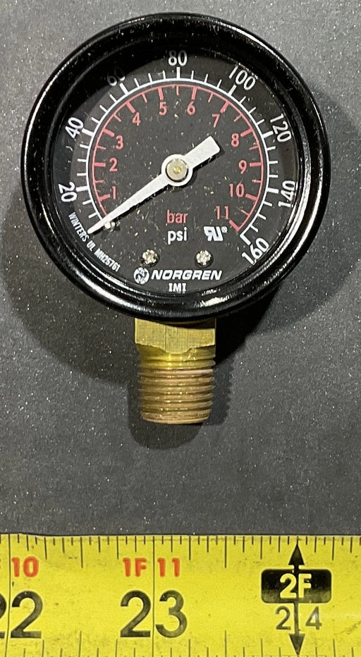 NORGREN DIAL INDICATING PRESSURE GAGE AIR TECHNIQUES 52015 MED/DENTAL EQUIP