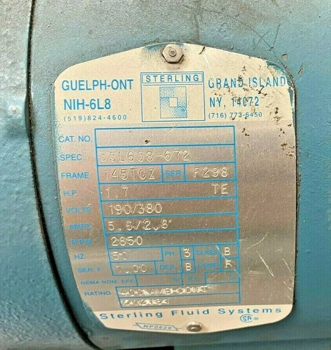 (NOS) SIHI VACUUM PUMP LEMA 40AZ831.OE.0 LOHY2404 LOHY2404BN11502 907682 901535