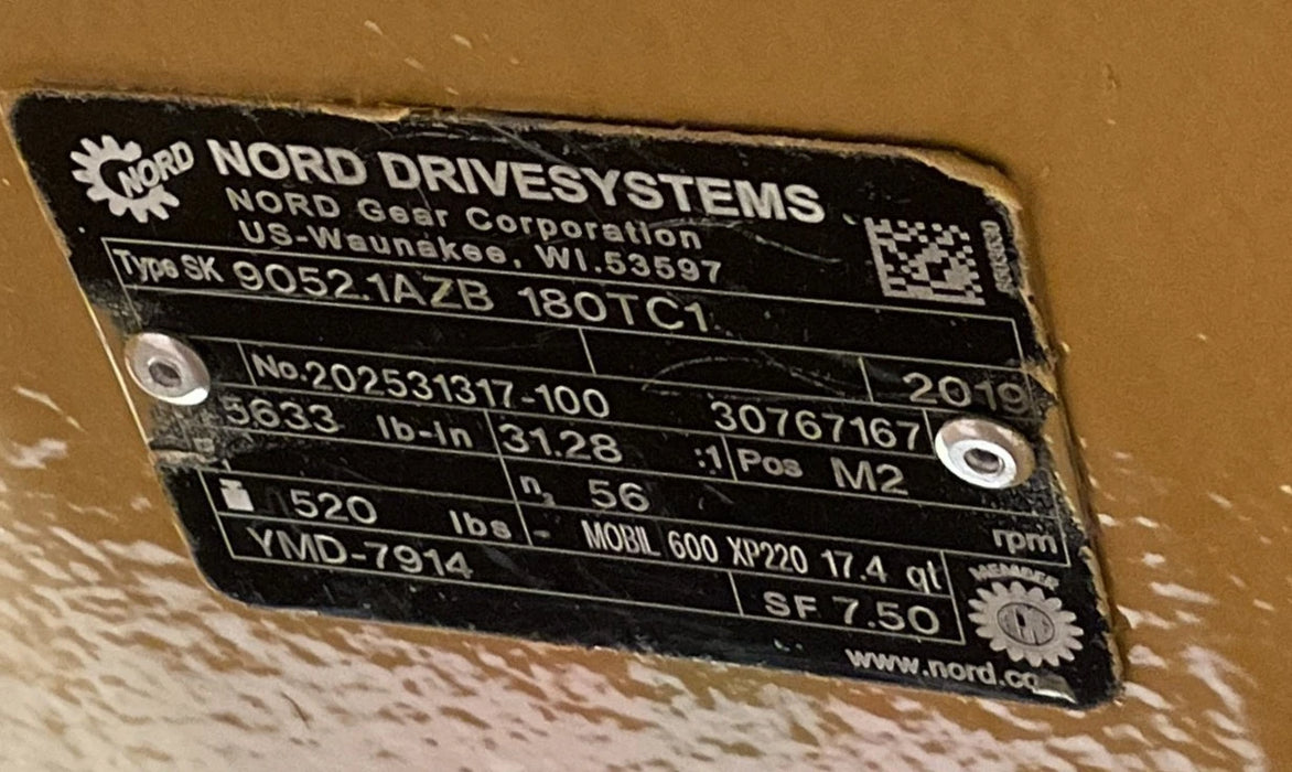 NORD gearbox type SK 9052.1AZB Appleton Marine YMD-7914 Winch Gear Box