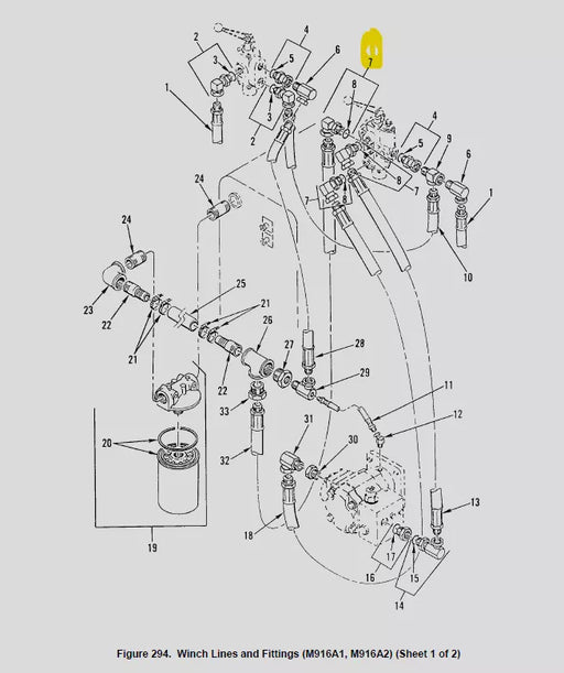 M916 WINCH LINE FITTING DP MFG. 76728 4730-01-326-2961