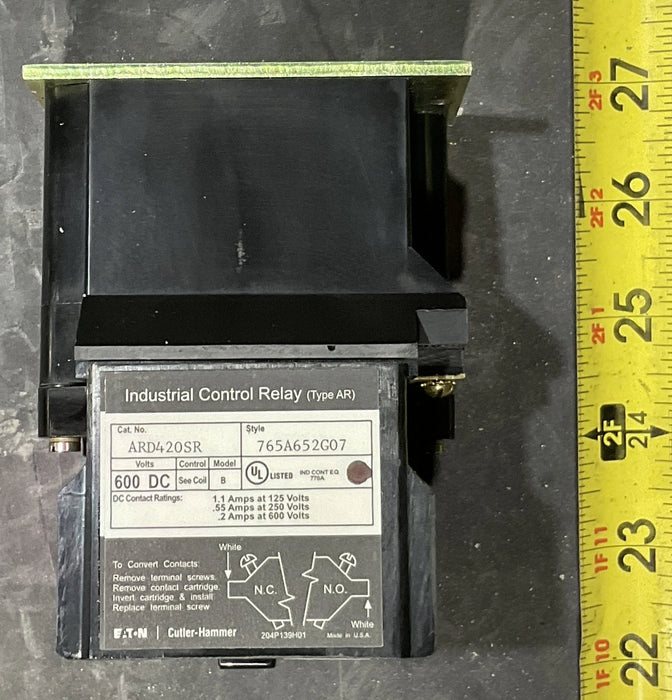 EATON ARD420SR Convertible Contact Industrial Control DC Relay, Four-pole