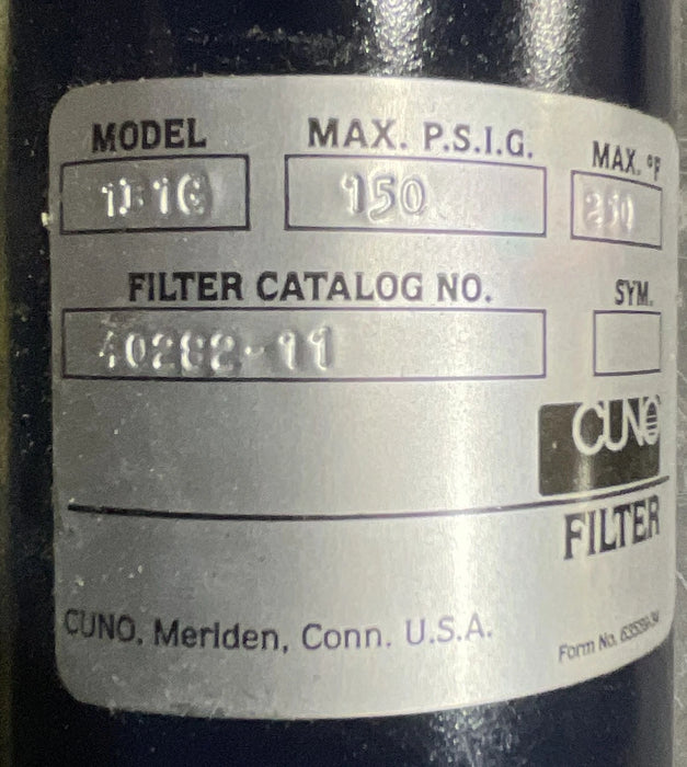 CUNO AIR AND GAS FILTER MODEL 1B1G 40282-11