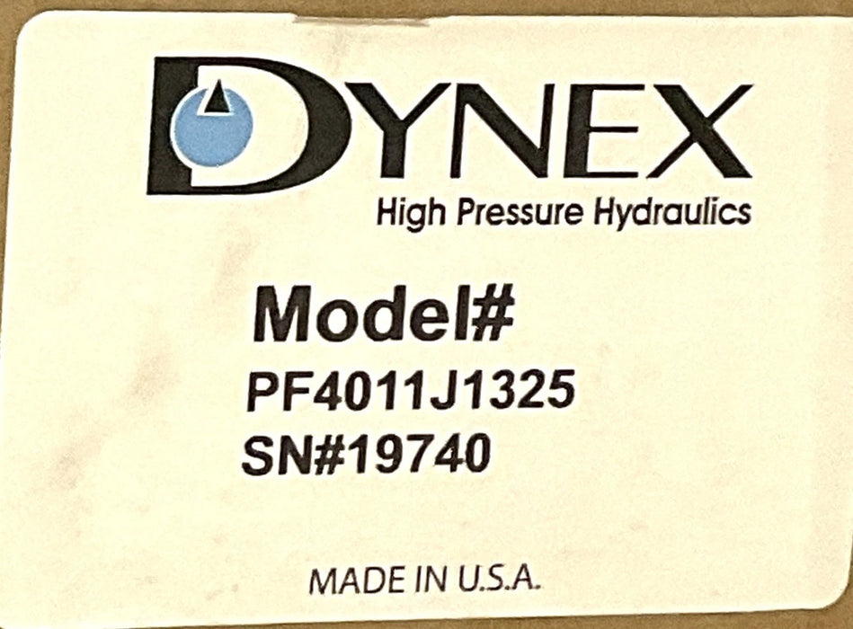 DYNEX AXIAL PISTON HYDRAULIC PUMP PF4011H-XV-A-82-30 10,000PSI