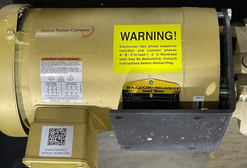 AMPCO Pump Model ABKC2-121 208-230V/ 460 60Hz 2HP Motor