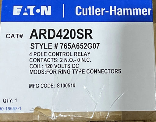 EATON ARD420SR Convertible Contact Industrial Control DC Relay, Four-pole